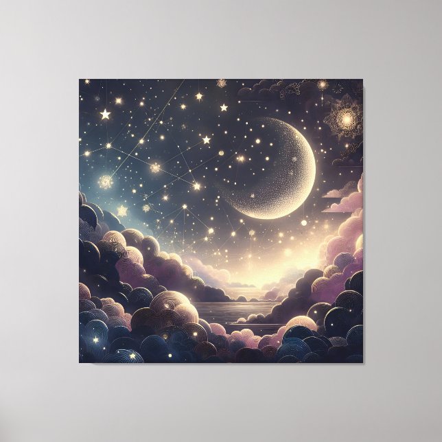 Dreamy night sky canvas print (Front)