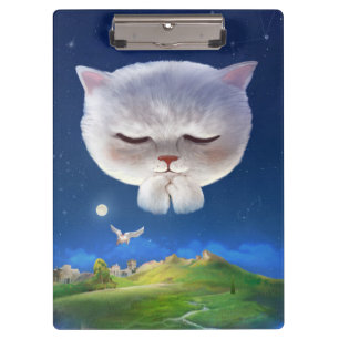 Dreamy Night Sky with Cat Clipboard