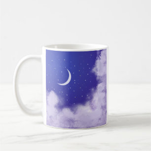 Dreamy Night Sky with Crescent Moon Coffee Mug