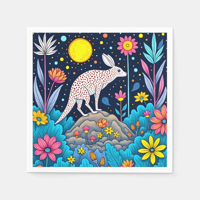 Dreamy Nighttime Forest Napkin (Front)