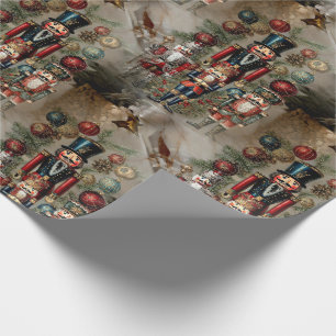 Dreamy Nutcracker Christmas Festival of Gold Wrapping Paper