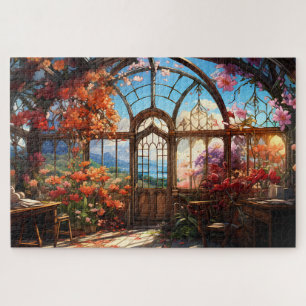 Dreamy Observatory Overgrown with Flowers Jigsaw Puzzle