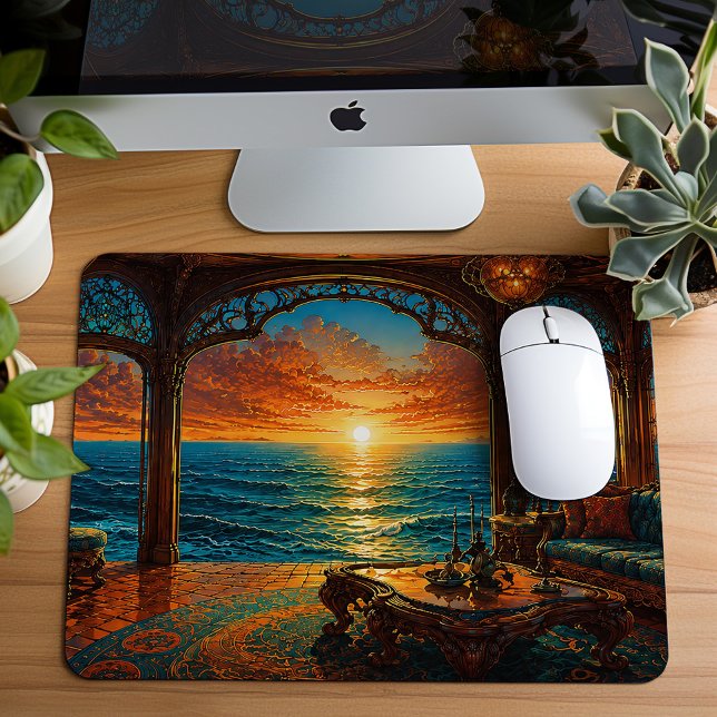 Dreamy Ocean Sunset Escape Mouse Mat (Creator Uploaded)