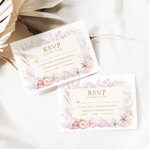 Dreamy Ocean Under the  Sea Beach Wedding RSVP Enclosure Card