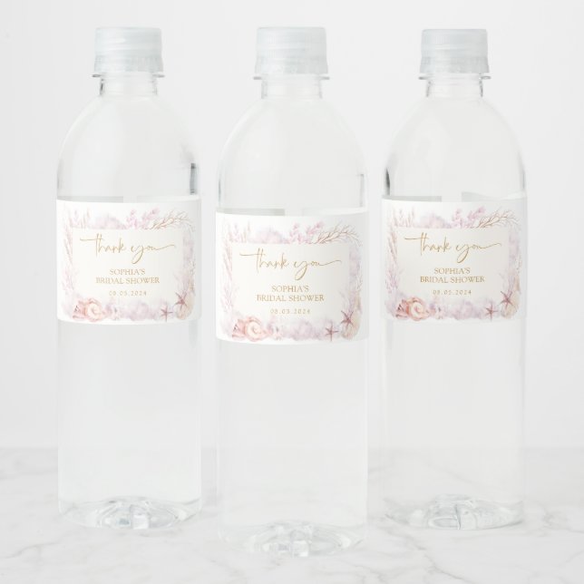 Dreamy Ocean Under the Sea Bridal Shower Favours Water Bottle Label (Bottles)