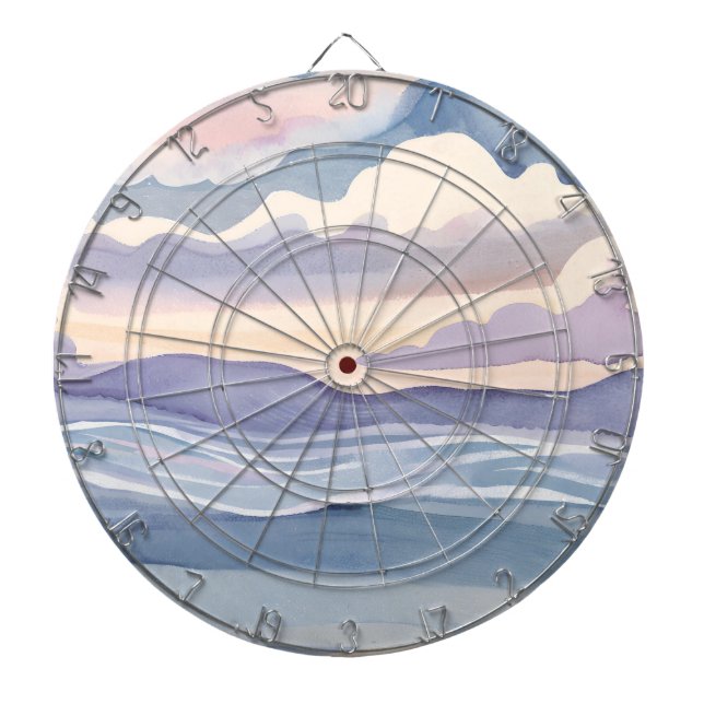 Dreamy Ocean Waves | Watercolor Dartboard (Front)