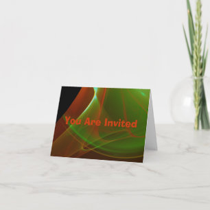 Dreamy Orange and Green Sweep Invitation