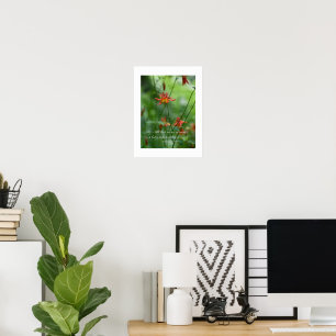 Dreamy Orange Flowers with Edgar Allen Poe Quote Poster