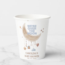 Dreamy Over the Moon blue baby shower