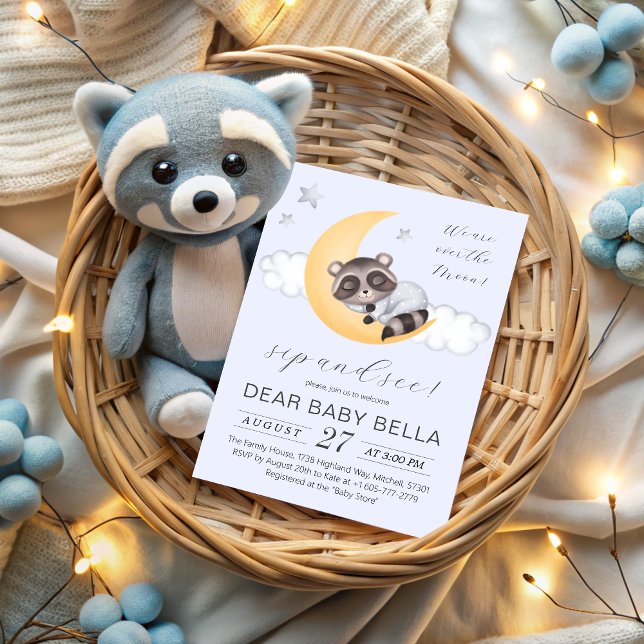 Dreamy Over the Moon Boy Baby Shower Sip and See Invitation (Dreamy Over the Moon Boy Baby Shower Sip and See Invitation)