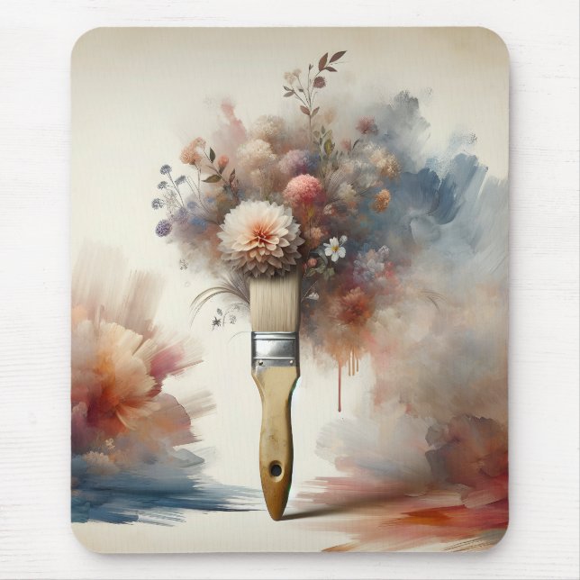 Dreamy Paintbrush Flower Bunch Mouse Mat (Front)