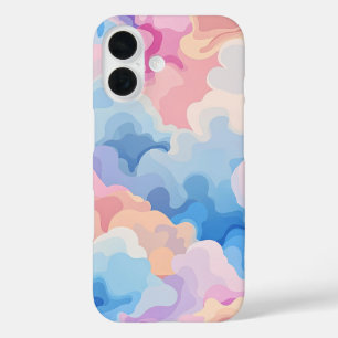 Dreamy Pastel Abstract Cloud Pattern in Watercolor iPhone 16 Case