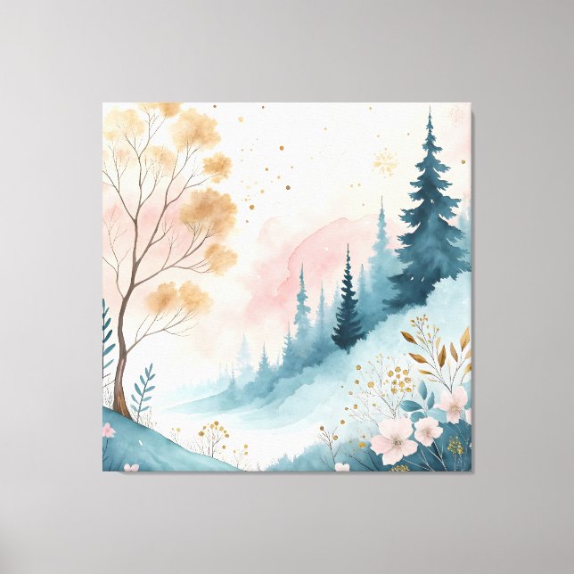 Dreamy Pastel Abstract Watercolor Wall Art  (Front)