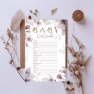 Dreamy Pastel Baby Word Scramble Shower Game Card