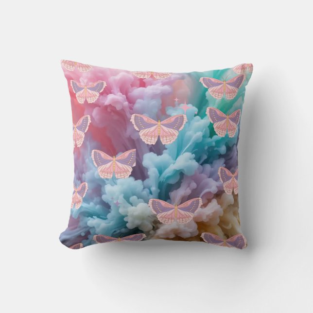 Dreamy Pastel Butterfly Bliss Cushion (Front)