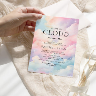 Dreamy Pastel Cloud Nine Baby Shower Invitation
