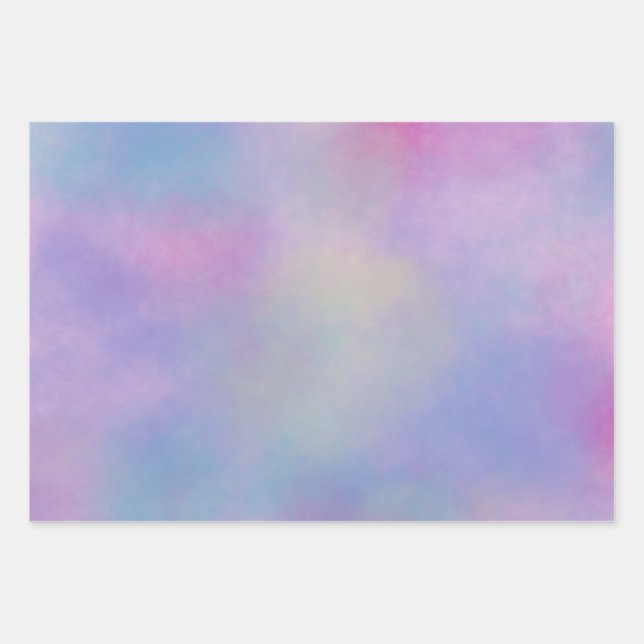 Dreamy Pastel Clouds Design Wrapping Paper Sheet (Front)