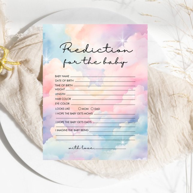 Dreamy Pastel Clouds Prediction Baby Shower (Creator Uploaded)