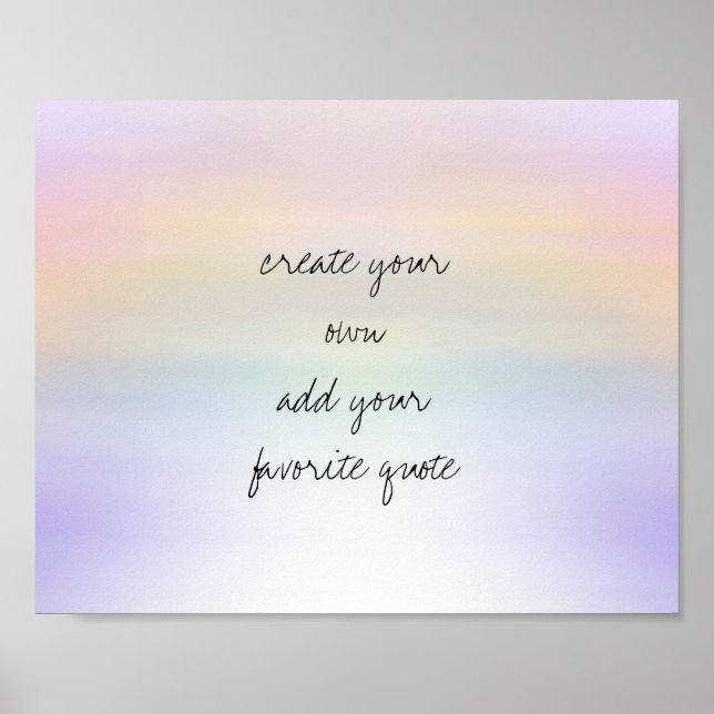  dreamy pastel colours add text to create your own poster (Front)