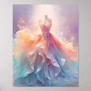 Dreamy Pastel Couture Gown Art Poster