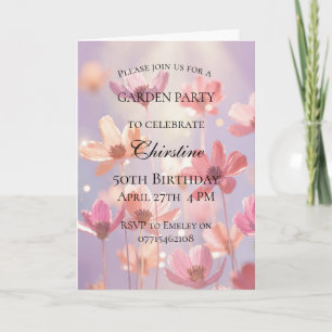 Dreamy Pastel Floral 50th Birthday Soft Aesthetic Card