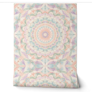 Dreamy Pastel Kaleidoscope Mandala | Modern  Wallpaper