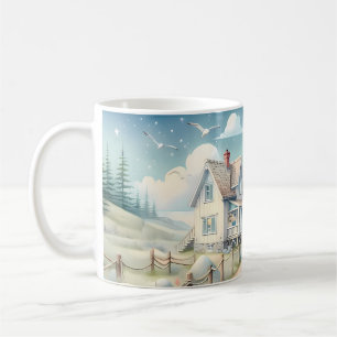 Dreamy Pastel Lighthouse by the Sea Coffee Mug