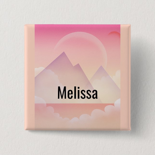  Dreamy Pastel Mountain Landscape 15 Cm Square Badge (Front)