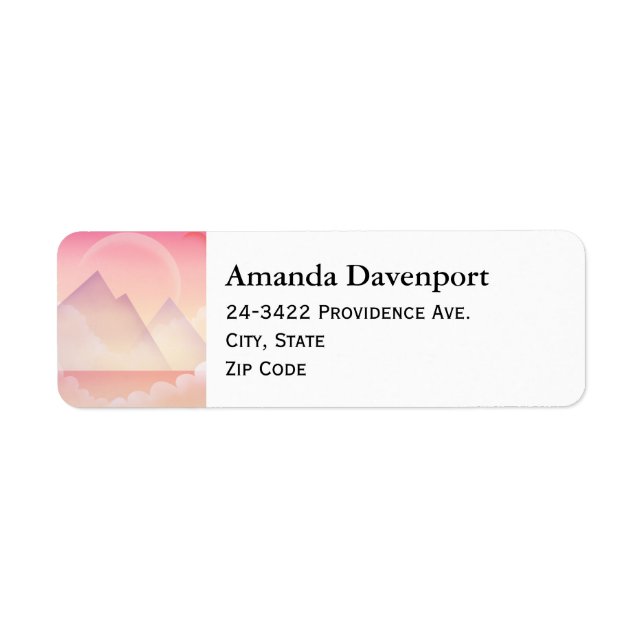 Dreamy Pastel Mountain Landscape Address (Front)