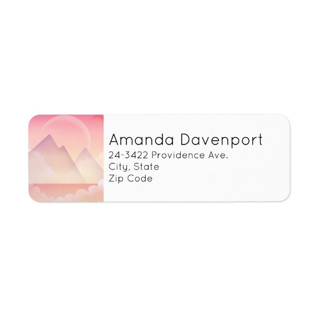 Dreamy Pastel Mountain Landscape Address (Front)