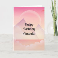 Dreamy Pastel Mountain Landscape Birthday