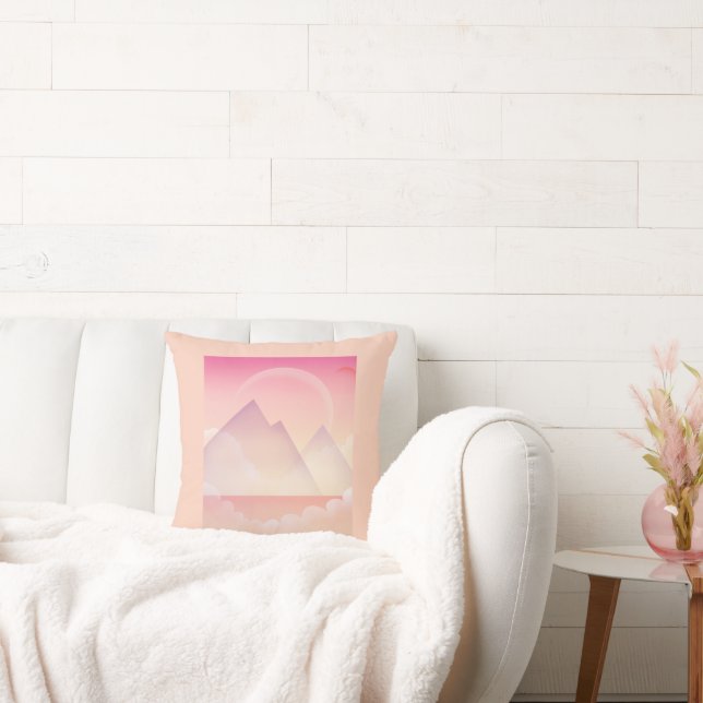 Dreamy Pastel Mountain Landscape Cushion (Couch)