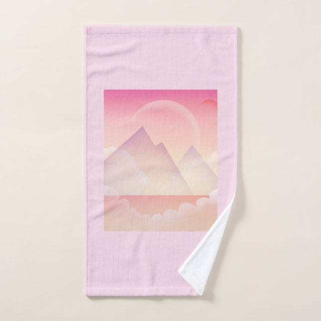 Dreamy Pastel Mountain Landscape Hand Towel (Hand Towel)