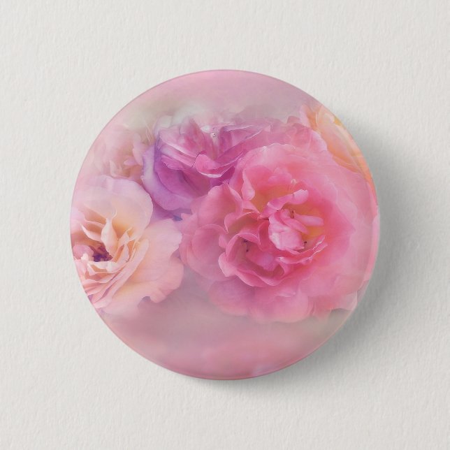 Dreamy Pastel Roses  6 Cm Round Badge (Front)