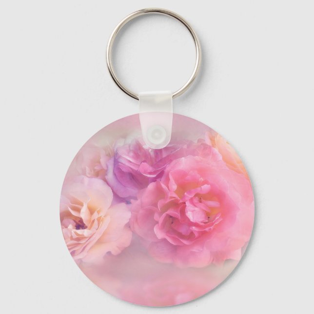 Dreamy Pastel Roses   Key Ring (Front)