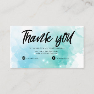 dreamy pastel sky splash business thank you card
