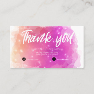 dreamy pastel sky splash business thank you card