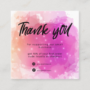 dreamy pastel sky splash business thank you card