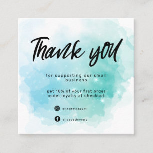 dreamy pastel sky splash business thank you card