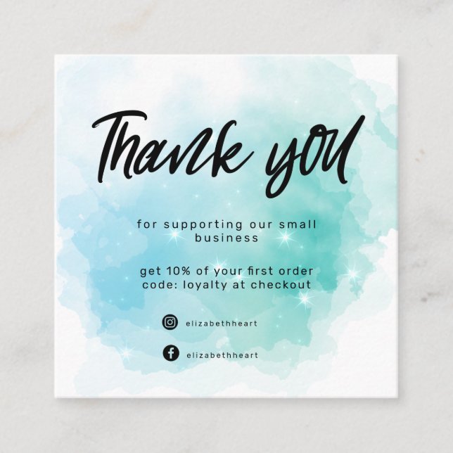 dreamy pastel sky splash business thank you card (Front)