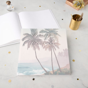 Dreamy Pastel Watercolor Palm Trees Guest Book