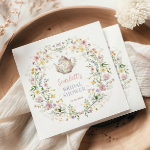 Dreamy Pastel Wildflower Bridal Shower Tea Party Napkin