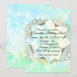 Dreamy Pastels Lotus Flower Invitation