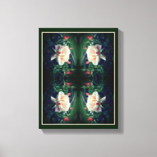 Dreamy Peach Rose And Buds Abstract Canvas Print