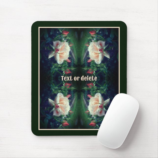 Dreamy Peach Rose And Buds Abstract Personalised Mouse Mat (With Mouse)