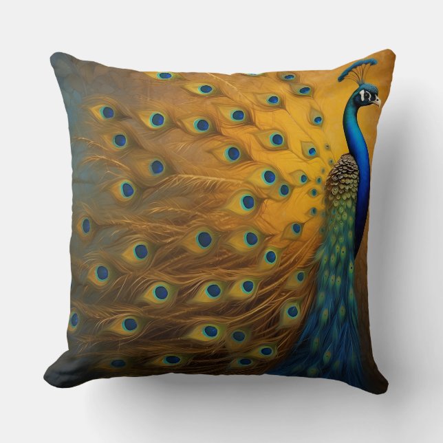 Dreamy Peacock Cushion (Front)