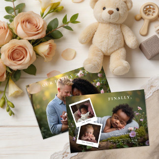 Dreamy Photo Collage Love Story Newborn  Announcement