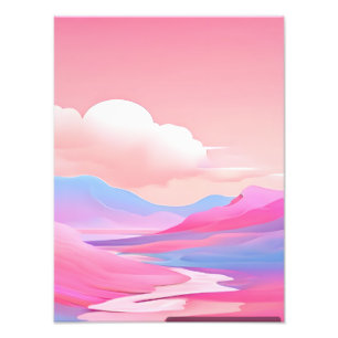  Dreamy Pink and Purple Landscape Photo Print