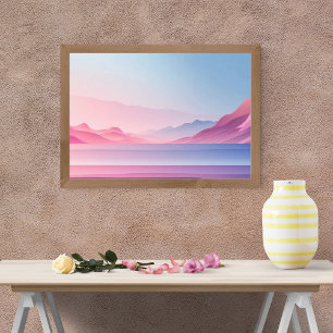 Dreamy Pink and Purple Mountainscape Photo Print
