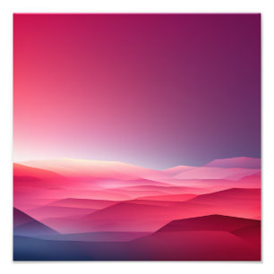 Dreamy Pink and Purple Sunset Landscape Photo Print